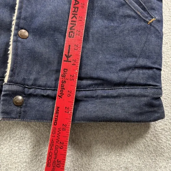 Vintage‎ Dickies Sherpa Lined Denim Jean Jacket Western Trucker Coat Mens Small